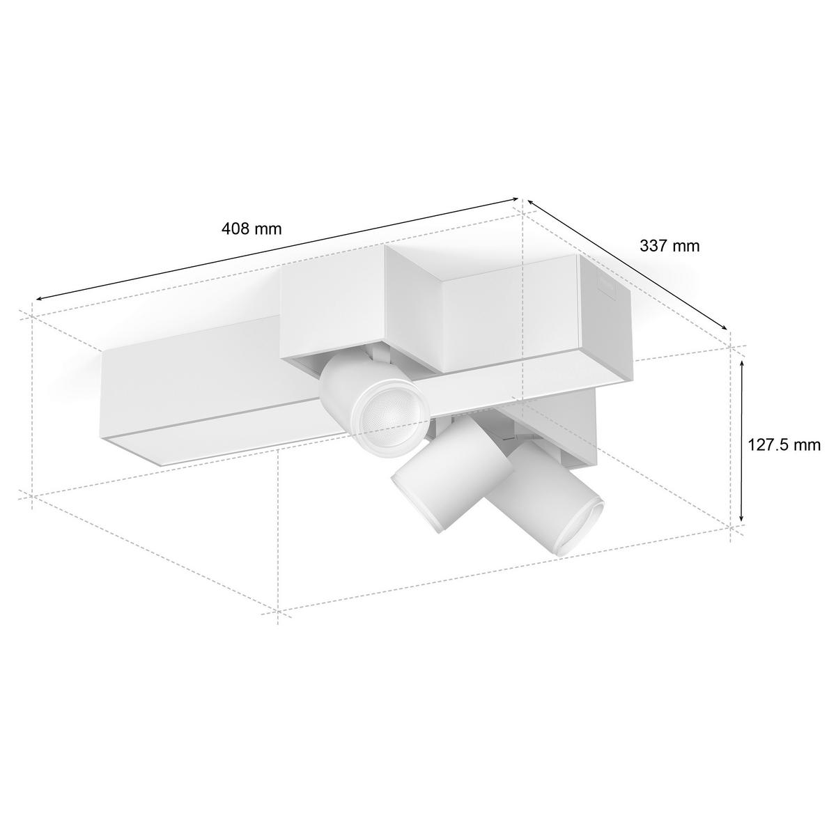 LED-DECKENLEUCHTE Centris 40,8/33,7/12,7 cm   - Weiß, Design, Metall (40,8/33,7/12,7cm) - Philips HUE