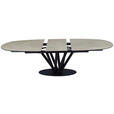 ESSTISCH Schwarz, Taupe oval  ausziehbar  - Taupe/Schwarz, Design, Glas/Keramik (210-260/110/76cm) - Belluti