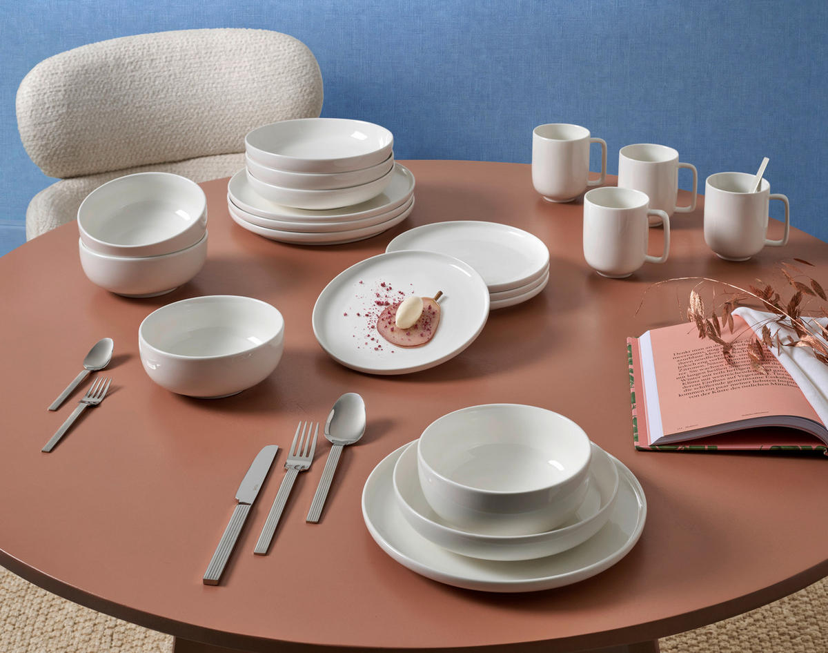 KOMBINOVANÁ SOUPRAVA 20dílné, porcelán keramika  - bílá, Trend, keramika - Dieter Knoll