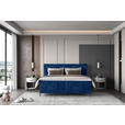BOXSPRINGBETT 140/200 cm  in Dunkelblau  - Schwarz/Dunkelblau, KONVENTIONELL, Textil/Metall (140/200cm) - Esposa