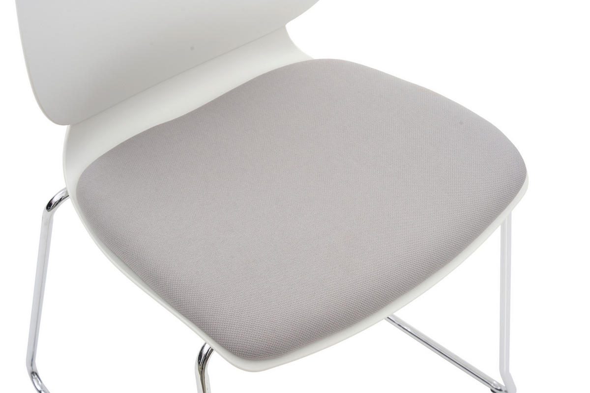 STUHL  in Eisen Webstoff Metall, Kunststoff, Textil matt  - Chromfarben/Hellgrau, MODERN, Kunststoff/Textil (51,5/85.5/58.5cm) - Hom`in