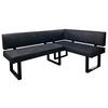 ECKBANK 181,5/125 cm Mikrofaser Anthrazit, Schwarz   - Anthrazit/Schwarz, Design, Textil/Metall (181,5/125cm) - MID.YOU