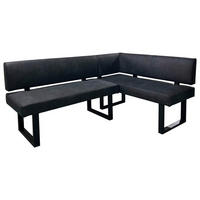 ECKBANK 181,5/125 cm Mikrofaser Anthrazit, Schwarz   - Anthrazit/Schwarz, Design, Textil/Metall (181,5/125cm) - MID.YOU
