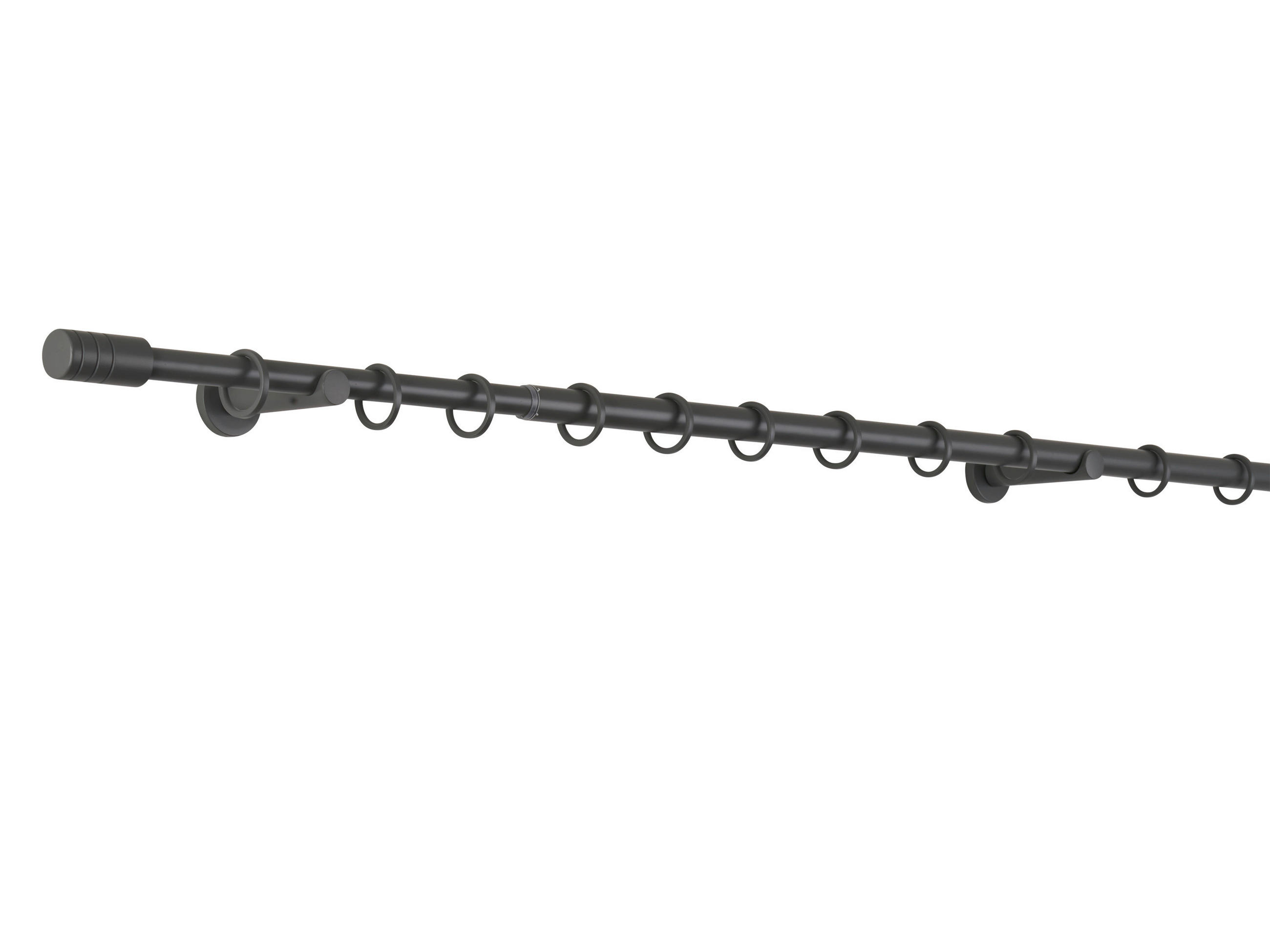 VORHANGSTANGENSET 120 cm  - Dunkelgrau, Basics, Metall (120cm)
