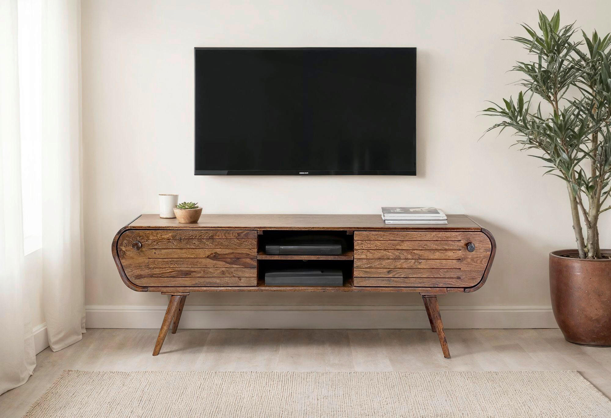 LOWBOARD  in 160/50/45 cm  - Sheeshamfarben, Natur, Holz (160/50/45cm) - Livetastic