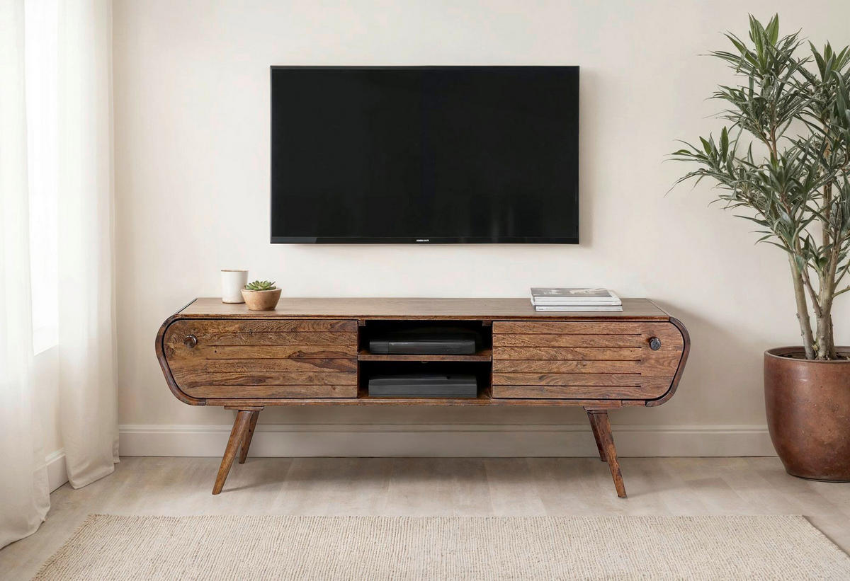 LOWBOARD  in 160/50/45 cm  - Sheeshamfarben, Natur, Holz (160/50/45cm) - Livetastic