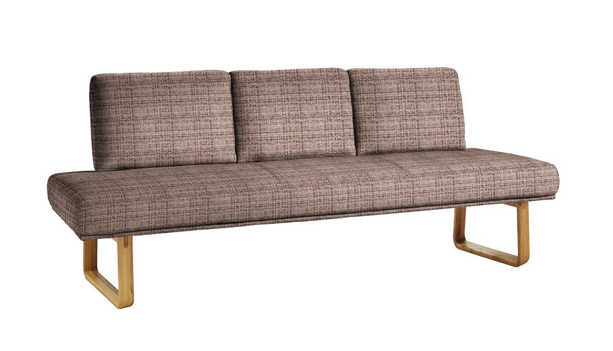 SITZBANK 209/92/78 cm  in Braun, Eichefarben  - Eichefarben/Braun, Design, Holz/Textil (209/92/78cm) - Dieter Knoll