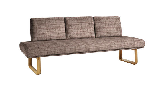 SITZBANK 224/92/78 cm  in Braun, Eichefarben  - Eichefarben/Braun, Design, Holz/Textil (224/92/78cm) - Dieter Knoll