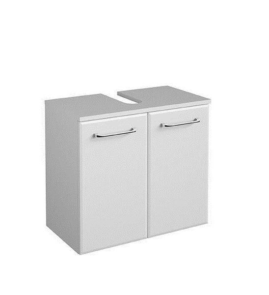 WASCHBECKENUNTERSCHRANK 60/53/33 cm  - Weiss Hochglanz/Chromfarben, Konventionell, Holzwerkstoff (60/53/33cm) - Xora