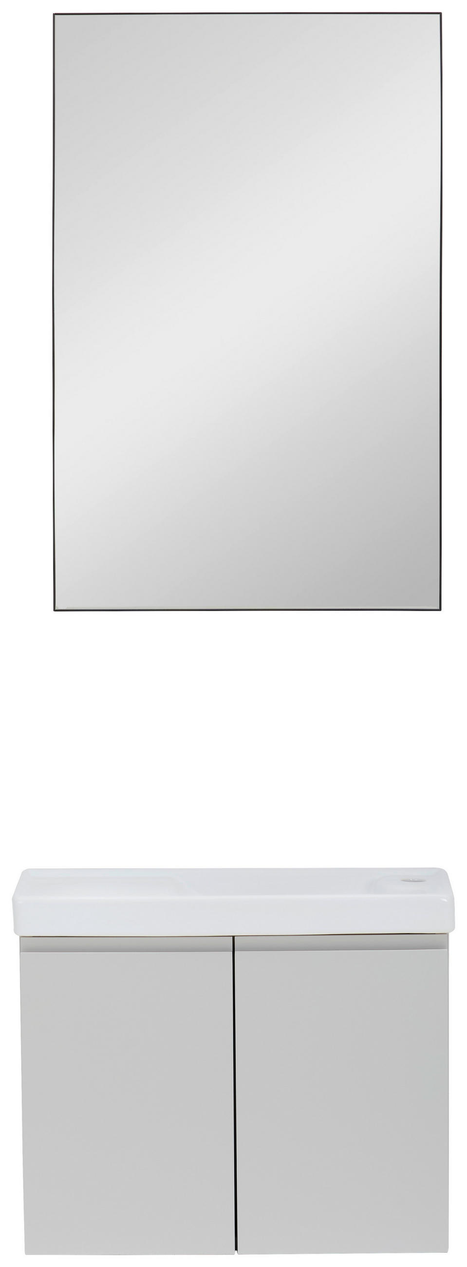 BADEZIMMER 3-teilig  in  - Kaschmir/Weiß Hochglanz, MODERN, Keramik/Holzwerkstoff (60/140/22cm) - MID.YOU