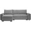 ECKSOFA in Cord, Webstoff Grau  - Schwarz/Grau, Modern, Holz/Textil (157/265cm) - Carryhome