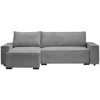 ECKSOFA in Cord, Webstoff Grau  - Schwarz/Grau, Modern, Holz/Textil (157/265cm) - Carryhome