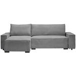 ECKSOFA in Cord, Webstoff Grau  - Schwarz/Grau, MODERN, Holz/Textil (157/265cm) - Carryhome