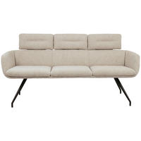 SITZBANK Metall, Textil Schwarz, Beige  - Beige/Schwarz, Design, Textil/Metall (185/91/70cm) - Dieter Knoll
