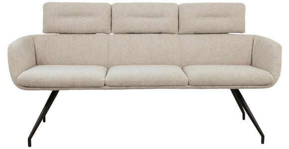 SITZBANK 185/91/70 cm  in Schwarz, Beige  - Beige/Schwarz, Design, Textil/Metall (185/91/70cm) - Dieter Knoll