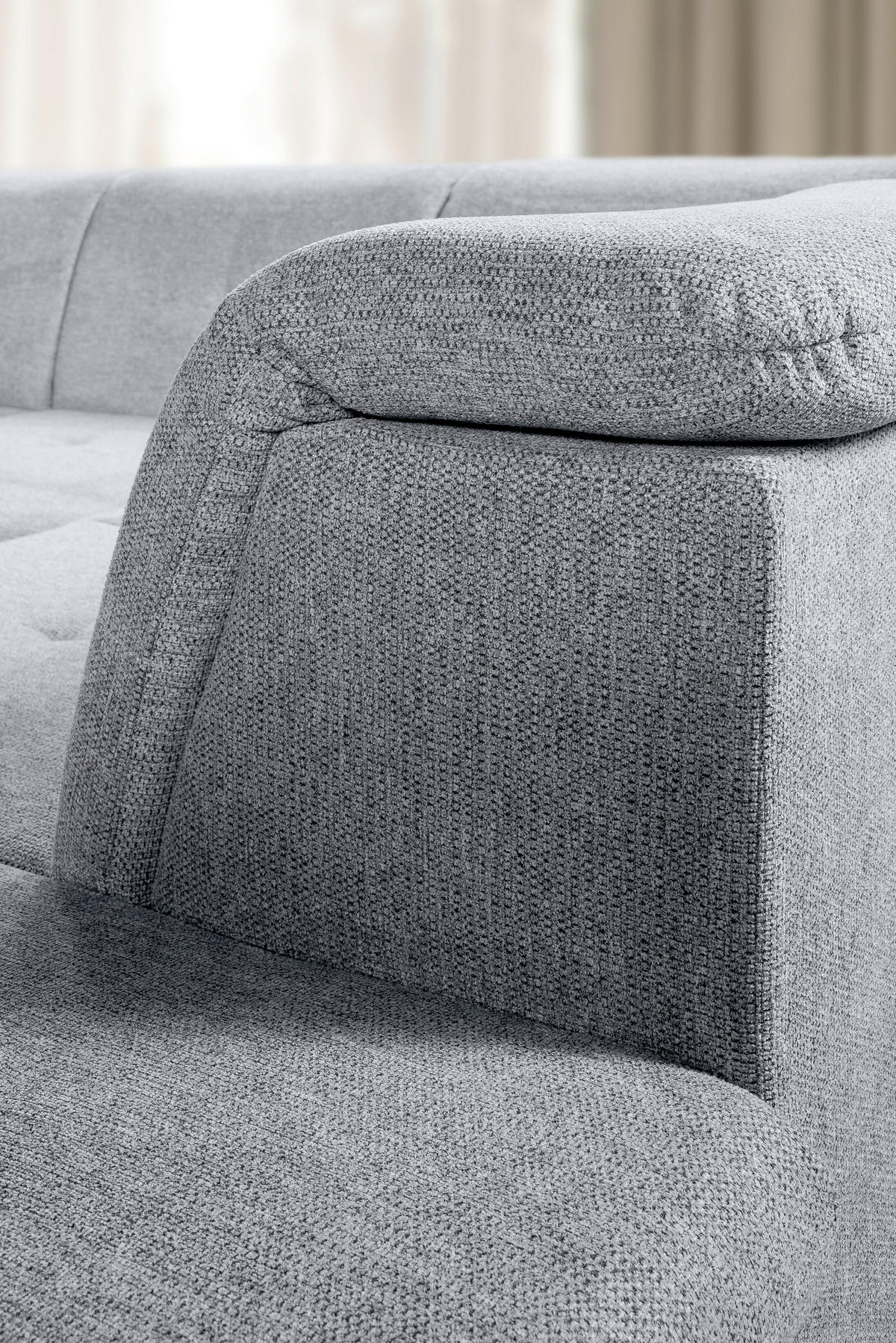 WOHNLANDSCHAFT Grau Chenille  - Grau, KONVENTIONELL, Kunststoff/Textil (240/340/188cm) - Carryhome