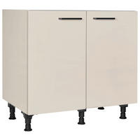 SPÜLENUNTERSCHRANK 90/87/56 cm  in Sandfarben  - Sandfarben/Schwarz, MODERN, Holzwerkstoff/Metall (90/87/56cm) - Nobilia