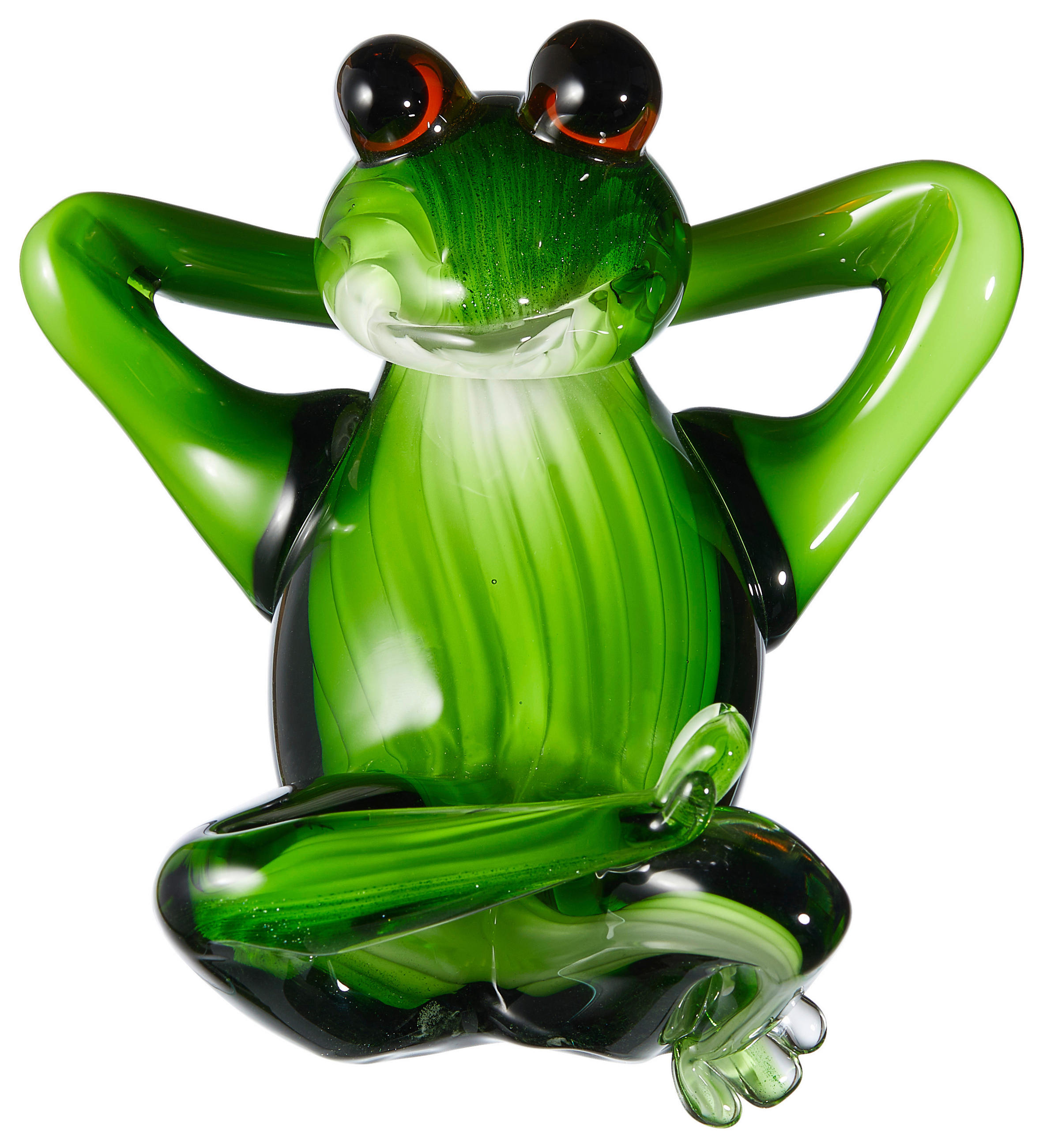 Ambia Home Dekofrosch Grün, Weiß 16x12x18 cm