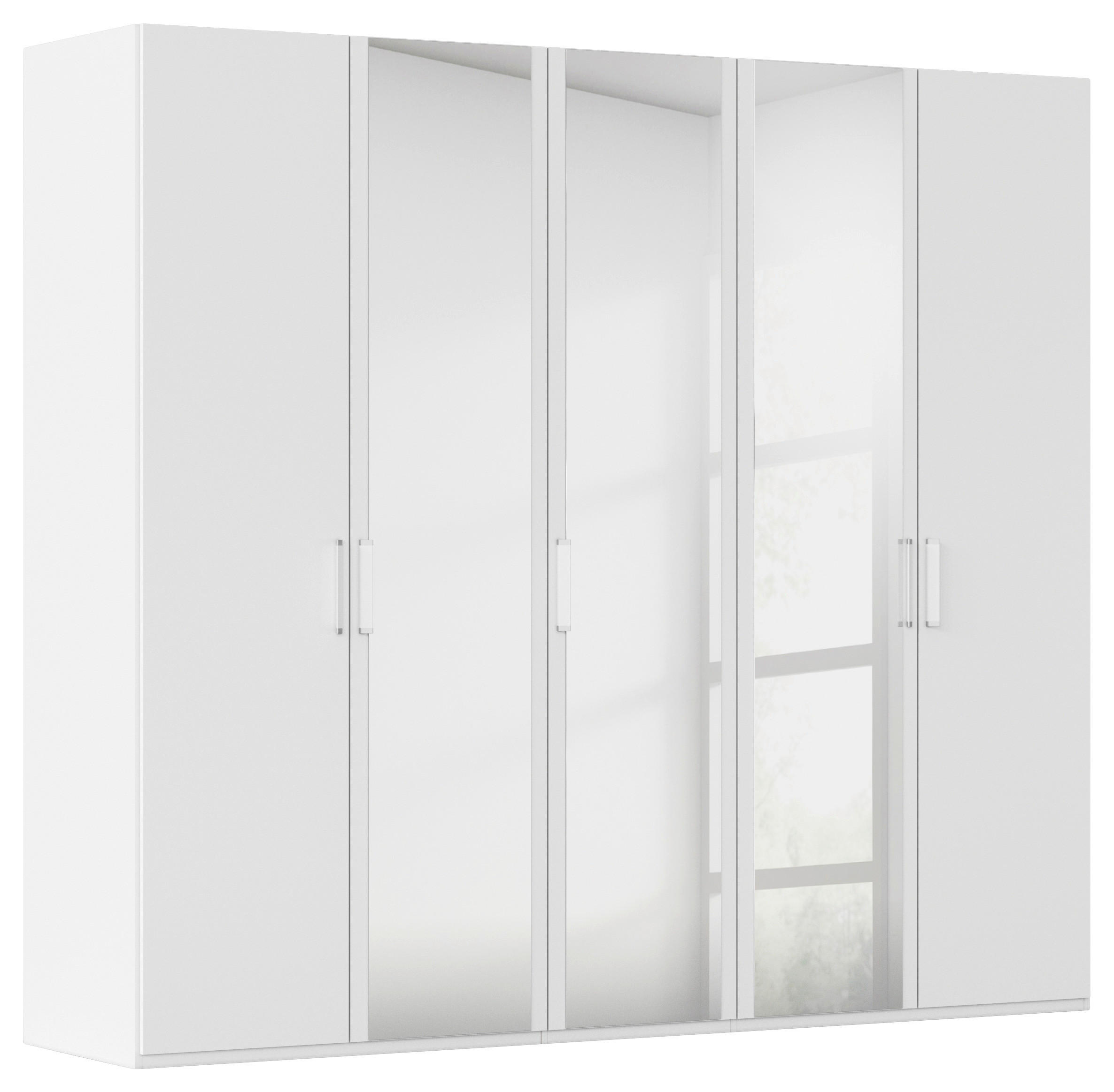 DREHTÜRENSCHRANK 251/223/60 cm 5-türig Weiß  - Weiß, Design, Glas/Holzwerkstoff (251/223/60cm) - Novel