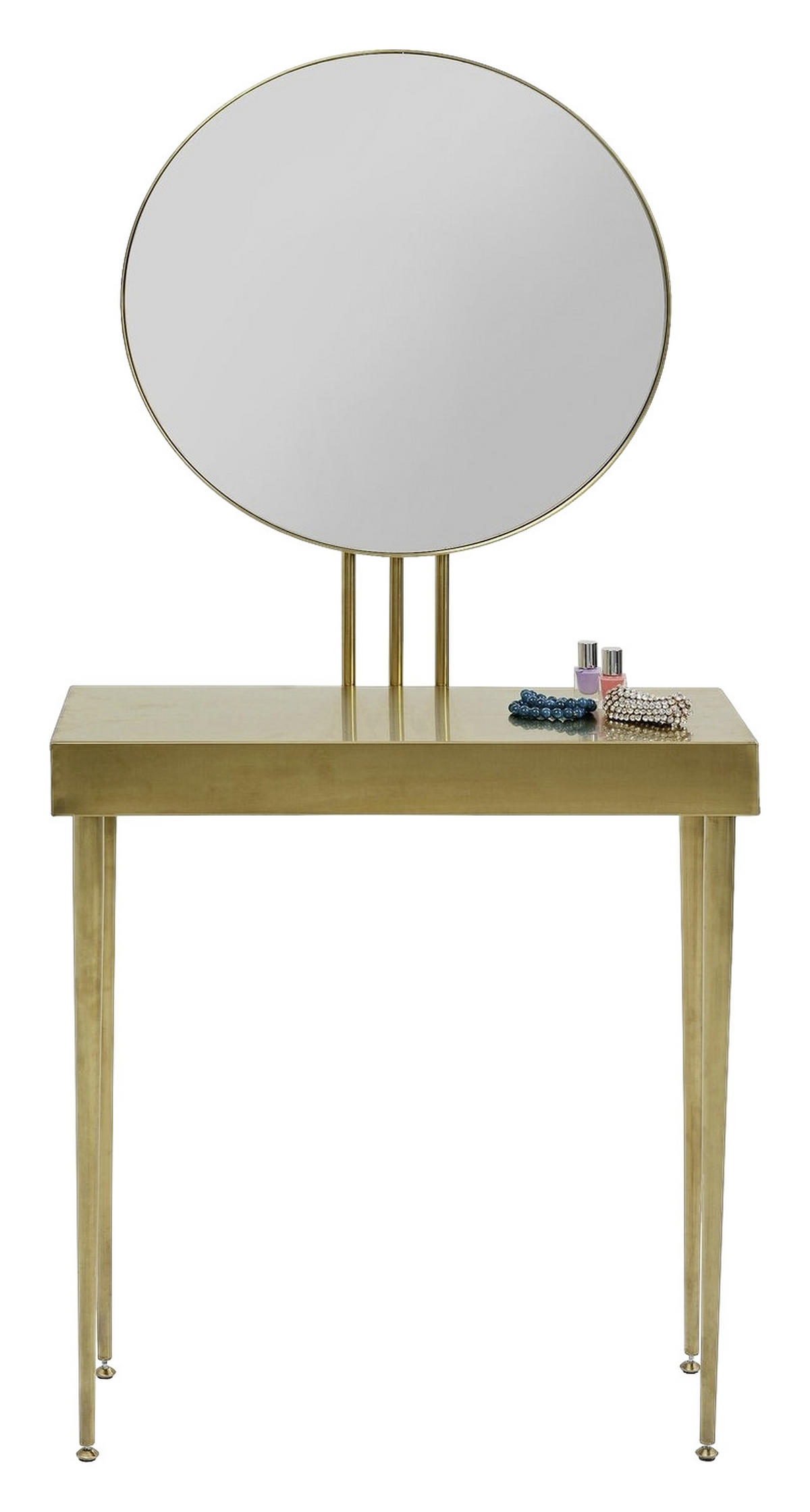 SCHMINKTISCH in Goldfarben, Messingfarben  - Messingfarben/Goldfarben, Trend, Glas/Metall (70/32/153cm) - Kare-Design