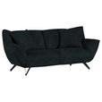 3-SITZER-SOFA in Samt Anthrazit  - Anthrazit/Schwarz, Design, Textil/Metall (203/90/95cm) - Carryhome