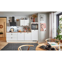 KÜCHENBLOCK PN 435 280 cm  in Weiß, Eichefarben  - Eichefarben/Graphitfarben, Design, Holzwerkstoff/Metall (280cm) - Pino