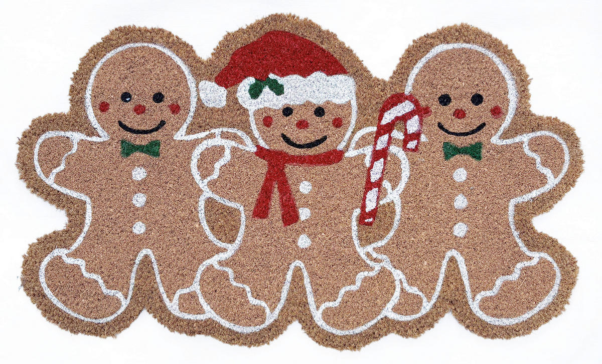 LÁBTÖRLŐ  - piros/erdőzöld, Basics, műanyag/természetes anyagok (75/45/0,15cm) - X-Mas