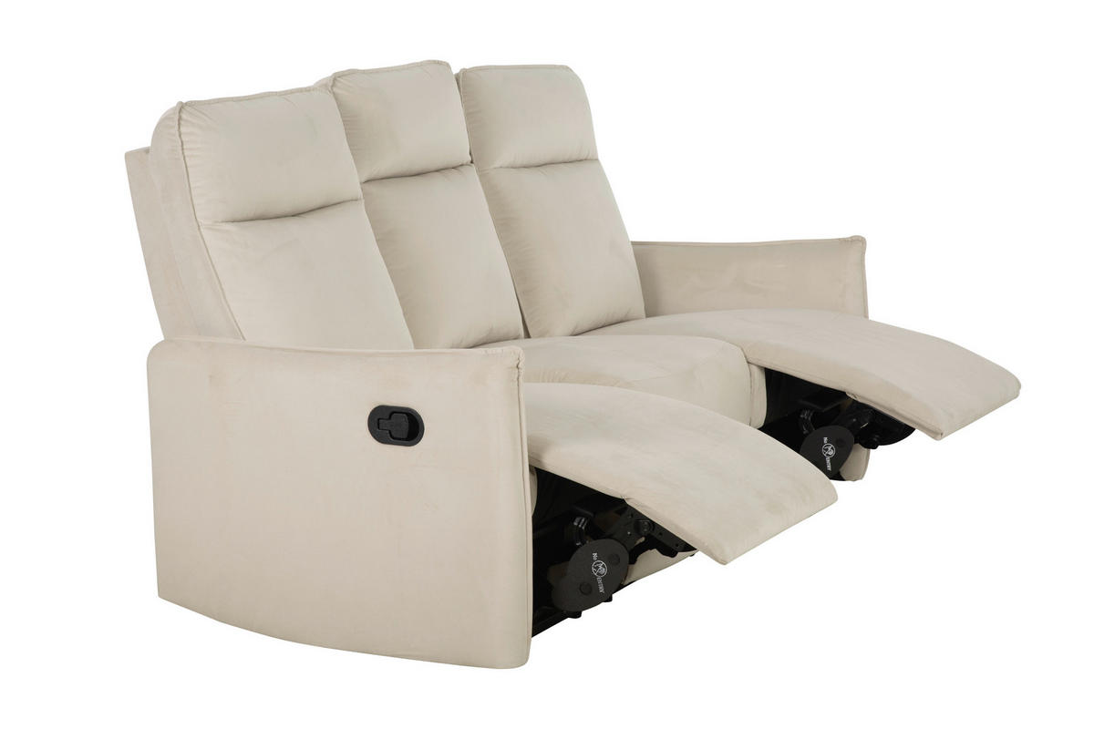 SITZGARNITUR in Samt Beige  - Beige, Konventionell, Textil/Metall (72/102/85.5cm) - P & B