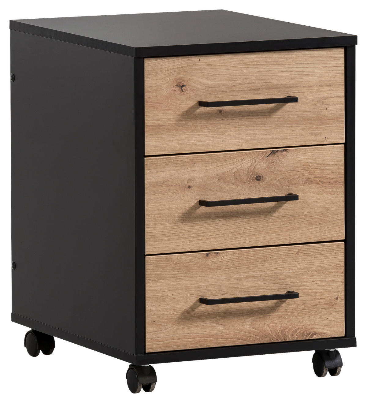 ROLLCONTAINER 40,1/57/50 cm  - Schwarz/Eiche Artisan, MODERN, Holzwerkstoff/Kunststoff (40,1/57/50cm) - MID.YOU