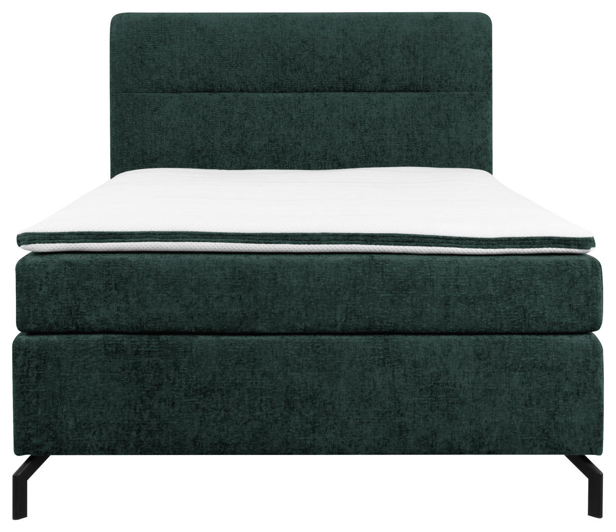 BOXSPRINGBETT 140/200 cm  in Dunkelgrün  - Dunkelgrün/Schwarz, Design, Textil/Metall (140/200cm) - Esposa
