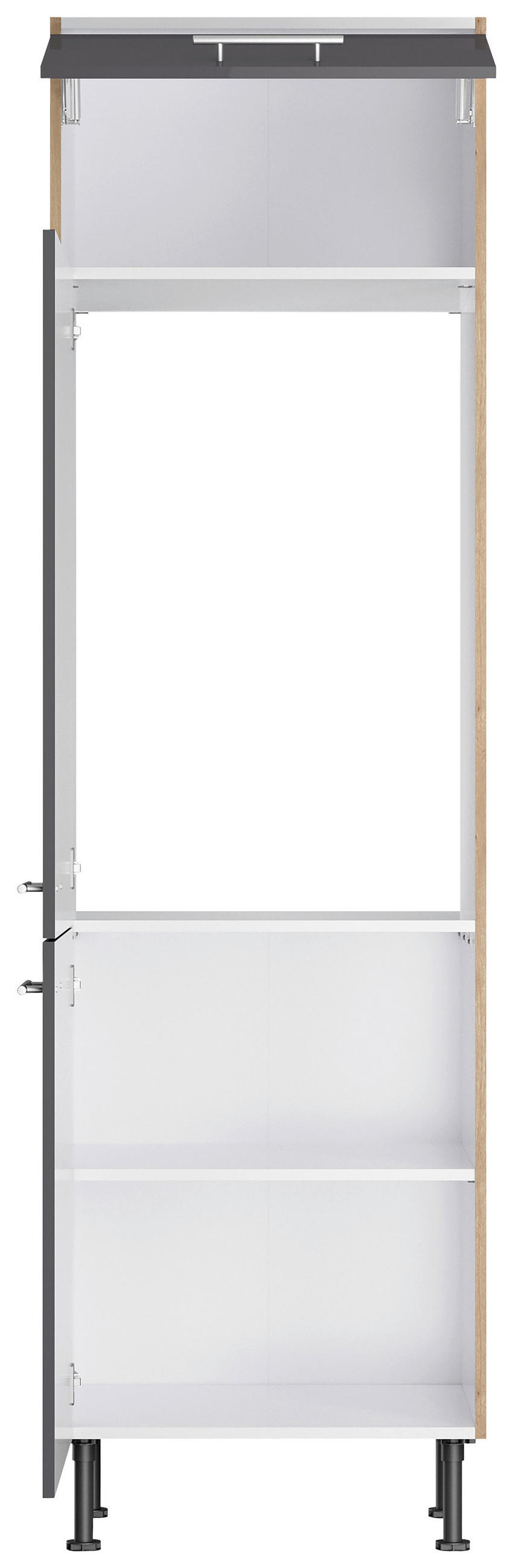 KÜCHENLEERBLOCK 270 cm   in Anthrazit, Eichefarben  - Edelstahlfarben/Eichefarben, Basics, Holzwerkstoff/Metall (270cm) - Optifit