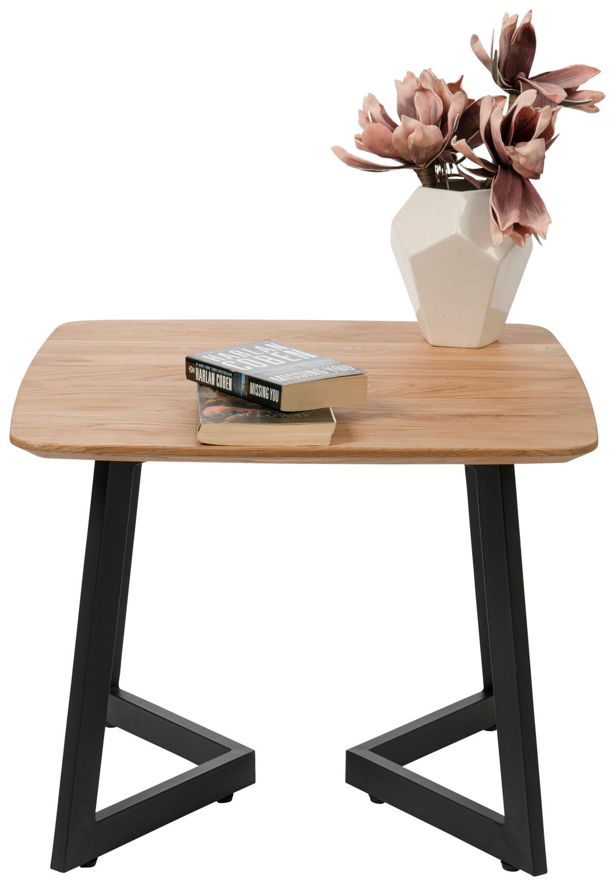 BEISTELLTISCH in Holz, Metall 60/60/46 cm  - Wildeiche/Schwarz, Basics, Holz/Metall (60/60/46cm)