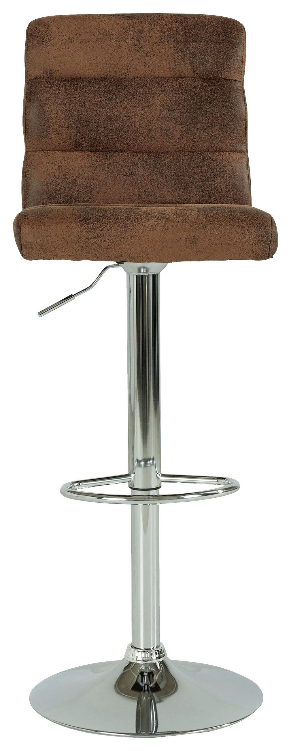 BARHOCKER-SET Lederlook Braun Stahl Sitzfläche 360° drehbar  - Chromfarben/Braun, MODERN, Textil/Metall (42/98-120/51cm) - MID.YOU