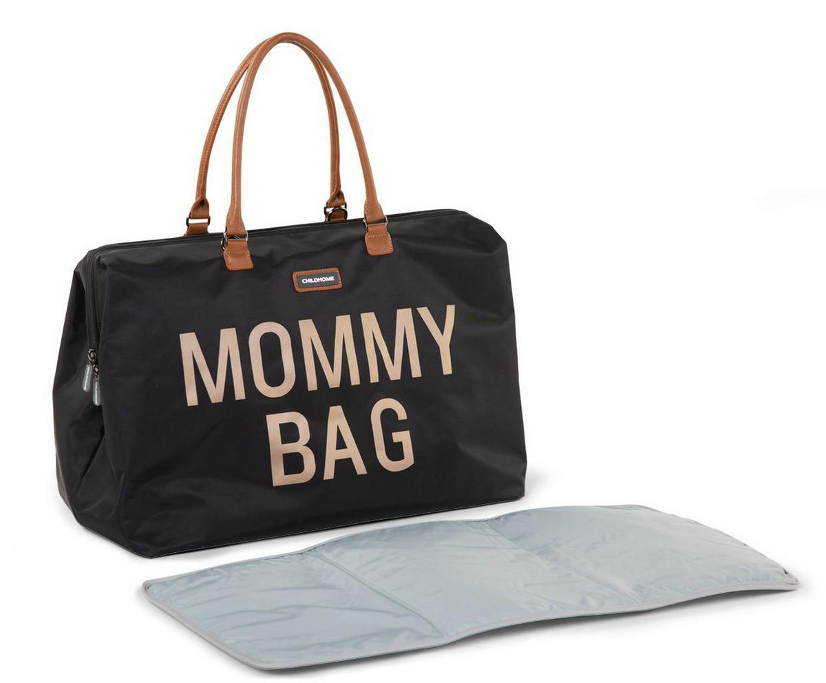 WICKELTASCHE Mommy Bag Black Gold  - Schwarz/Grau, Basics, Textil (30cm) - Childhome