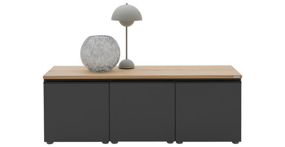 LOWBOARD  135/46/41 cm  erweiterbar, Typenauswahl, Beimöbel erhältlich, umfangreiches Zubehör erhältlich, stehend, hängend  - Eichefarben/Anthrazit, Design, Holzwerkstoff/Kunststoff (135/46/41cm) - Dieter Knoll