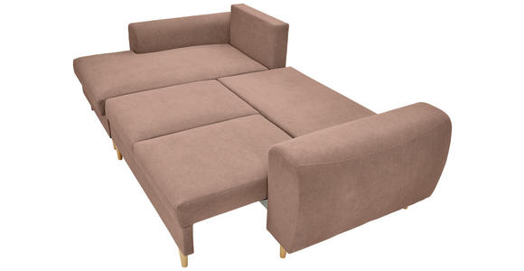 ECKSOFA in Webstoff Altrosa  - Schwarz/Altrosa, KONVENTIONELL, Holz/Textil (145/250cm) - Carryhome