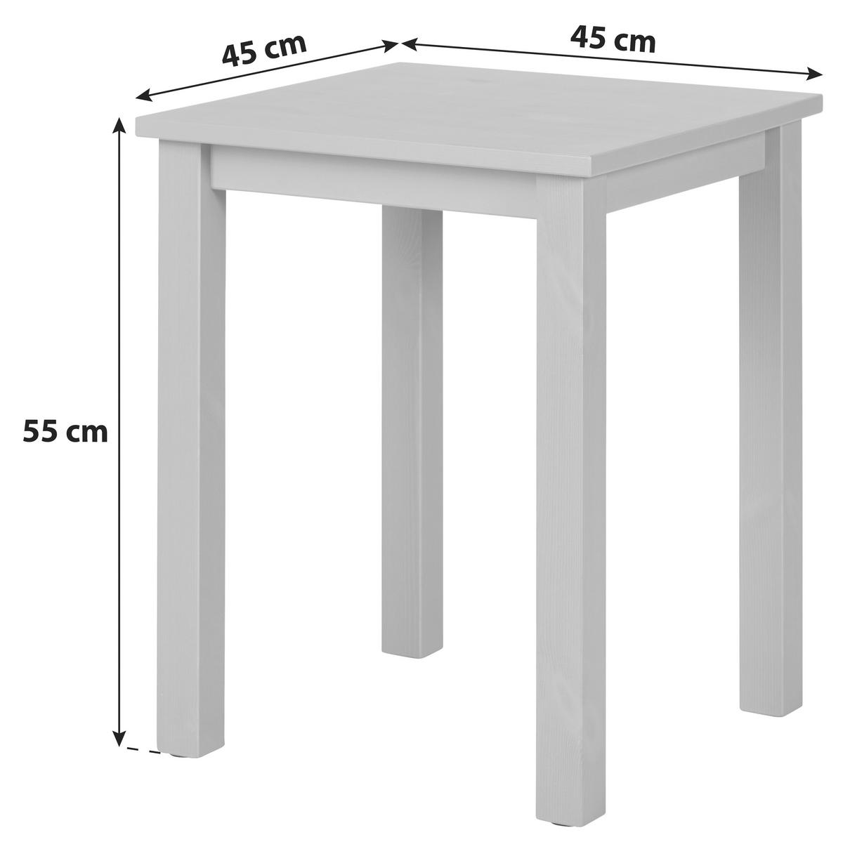 BEISTELLTISCH in Holz 45/45/55 cm  - Grau, Basics, Holz (45/45/55cm) - MID.YOU
