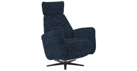 RELAXSESSEL in Textil Blau  - Blau/Schwarz, Design, Textil/Metall (78/113/90cm) - Dieter Knoll