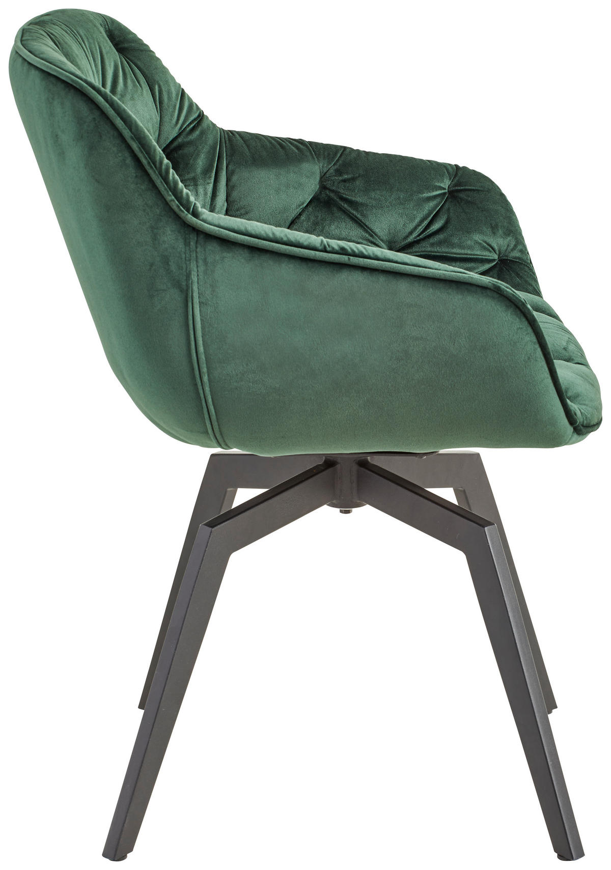 ARMLEHNSTUHL  in Eisen Samt  - Dunkelgrün/Schwarz, MODERN, Holz/Textil (58/83/63cm) - Livetastic