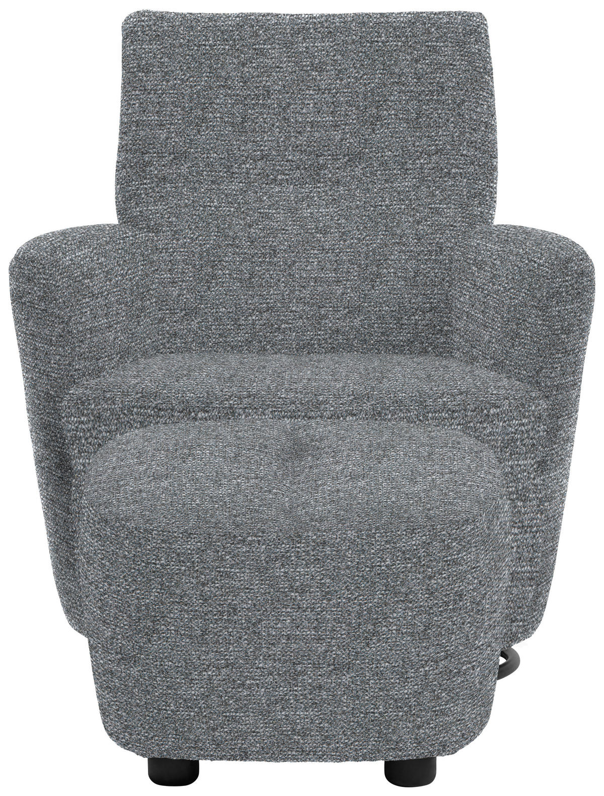SESSEL in Chenille, Flachgewebe Blaugrau  - Blaugrau/Schwarz, Design, Textil/Metall (81/92/84cm) - Xora