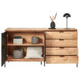 SIDEBOARD  in 175/90/40 cm  - Schwarz/Akaziefarben, Design, Holz/Metall (175/90/40cm) - Ambia Home