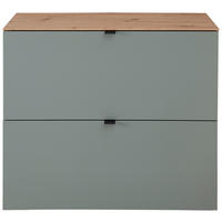 VYKLÁPĚCÍ BOTNÍK, šalvějově zelená, dub artisan, 100/84/37 cm - černá/šalvějově zelená, Design, kov/kompozitní dřevo (100/84/37cm) - Voleo