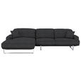ECKSOFA Lesina Graphitfarben Webstoff  - Graphitfarben, Design, Textil/Metall (184/304cm) - Dieter Knoll