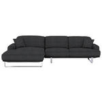 ECKSOFA Lesina in Webstoff Graphitfarben  184/304 cm  - Graphitfarben, Design, Textil/Metall (184/304cm) - Dieter Knoll