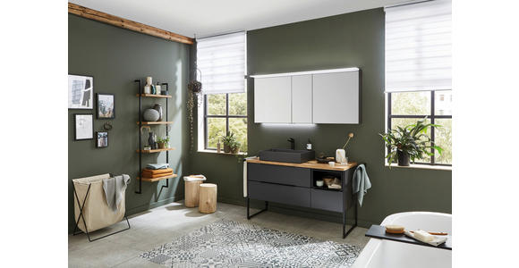SPIEGELSCHRANK 130/66/15 cm - Chromfarben/Grau, Design, Glas/Holzwerkstoff (130/66/15cm) - Dieter Knoll