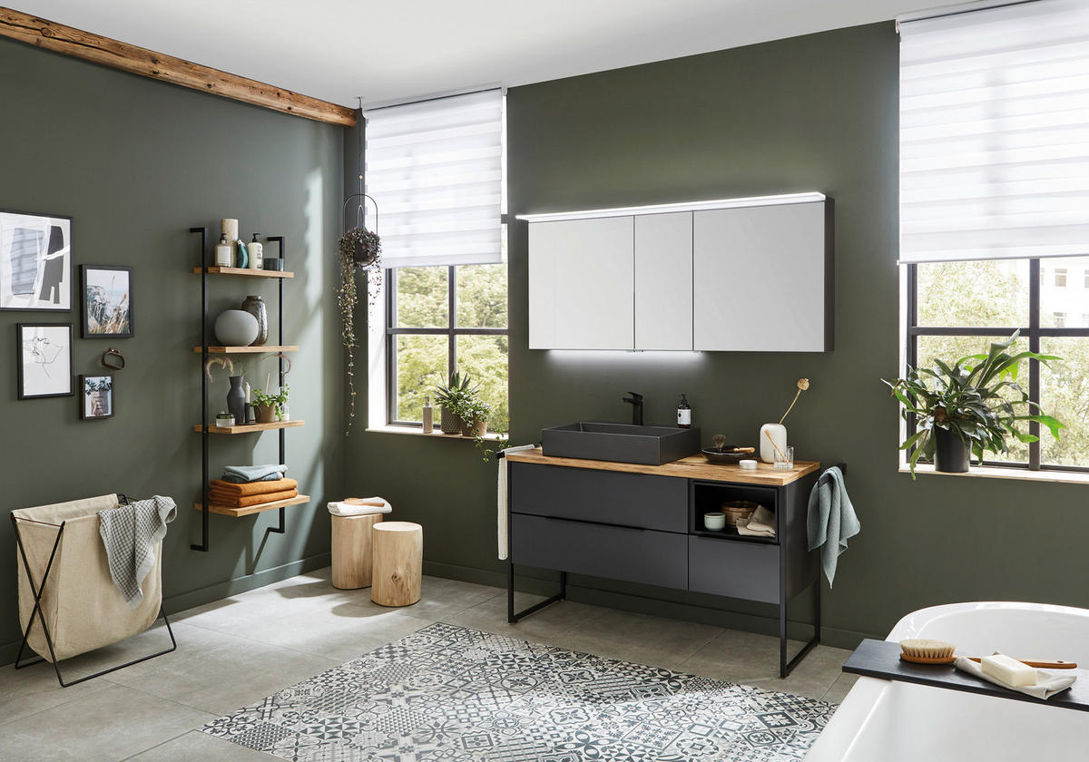 SPIEGELSCHRANK 130/66/15 cm  - Chromfarben/Grau, Design, Glas/Holzwerkstoff (130/66/15cm) - Dieter Knoll