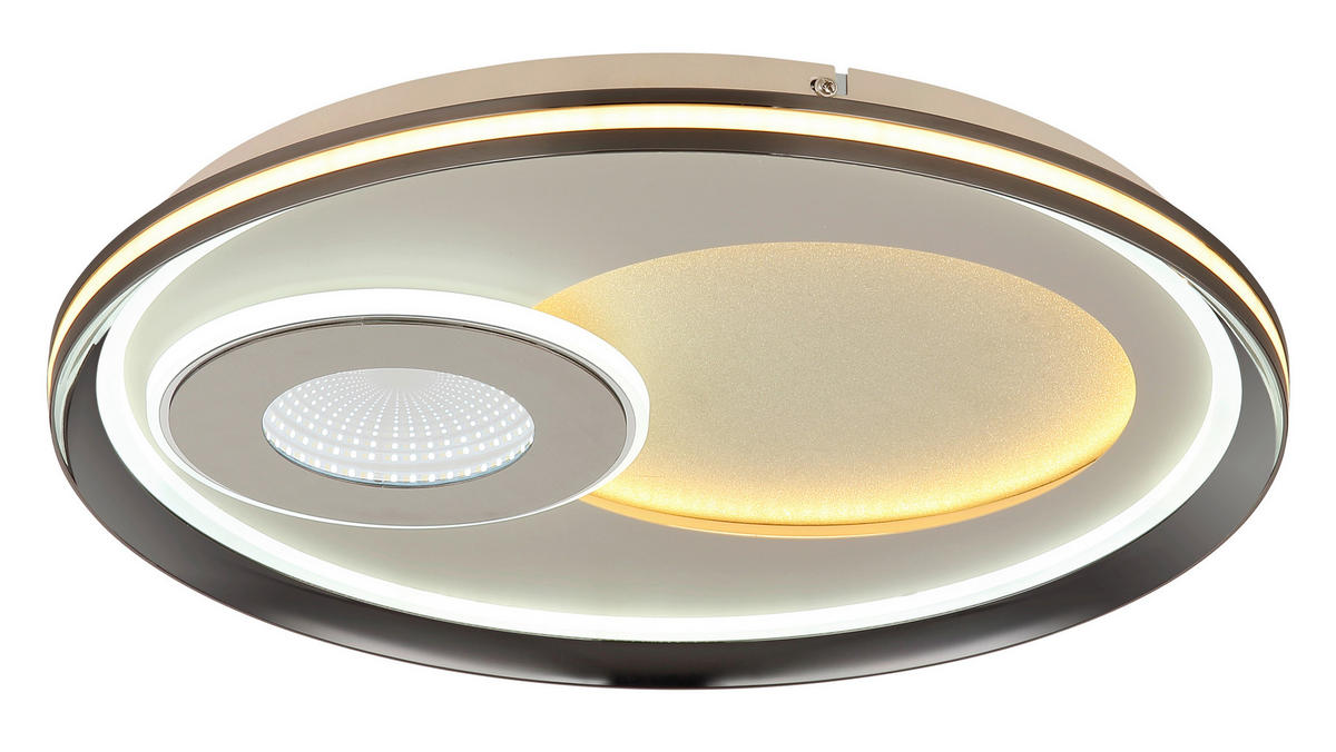 LED-DECKENLEUCHTE Juta 50/5,5 cm  - Sandfarben/Champagner, Design, Kunststoff/Metall (50/5,5cm) - Globo