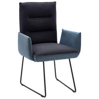 ARMLEHNSTUHL  in Stahl Flachgewebe  - Blau/Schwarz, Design, Textil/Metall (59/93/59cm) - Dieter Knoll