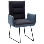 ARMLEHNSTUHL  Beinauswahl, Lederauswahl, Stoffauswahl, Typenauswahl Flachgewebe  - Blau/Schwarz, Design, Textil/Metall (59/93/59cm) - Dieter Knoll
