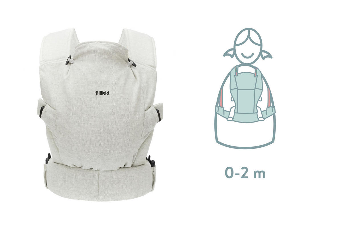 DĚTSKÉ NOSÍTKO - světle šedá, Basics, textil (37/34cm) - Fillikid